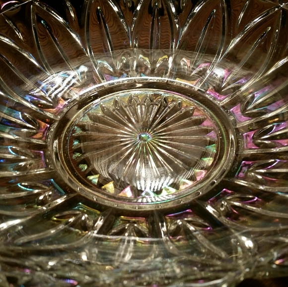 Beautiful Carnival Cut Glass Crystal Bowl EAC - Picture 3 of 4